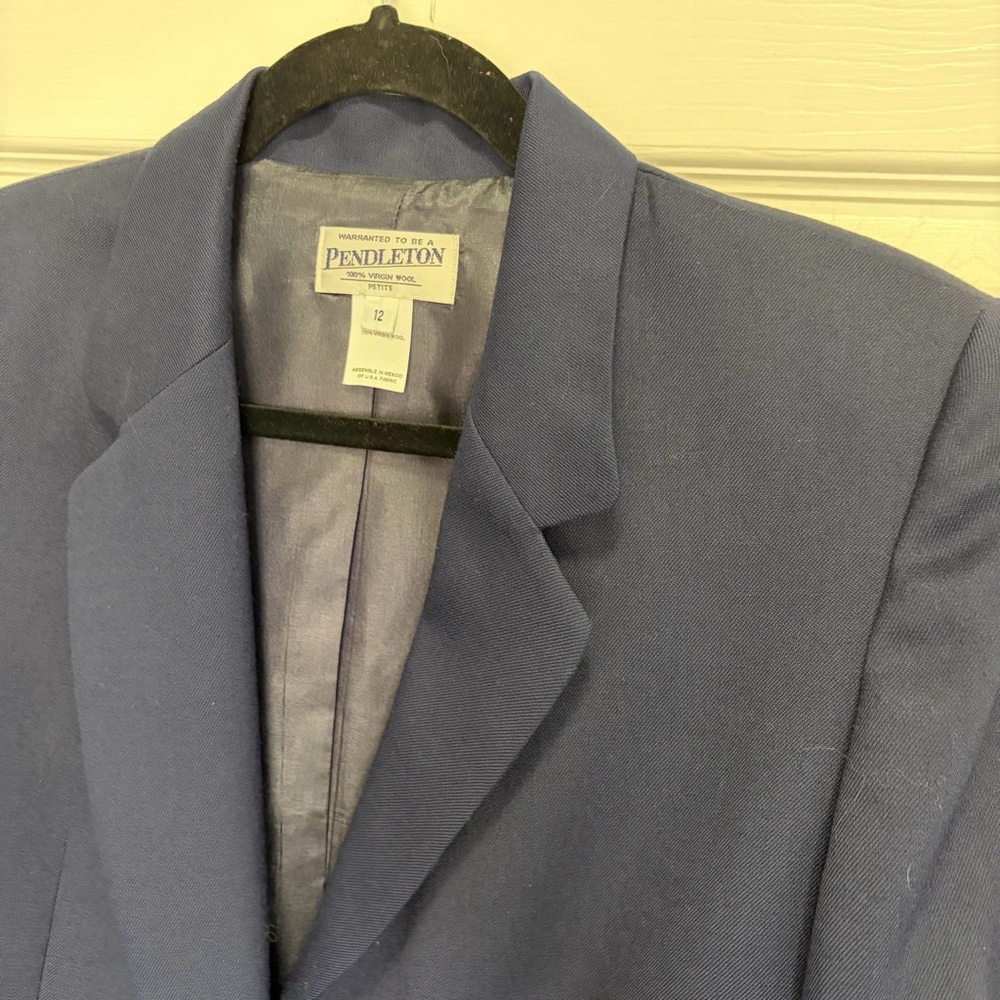 Pendleton Navy Single-Button Women's Blazer 100% … - image 4
